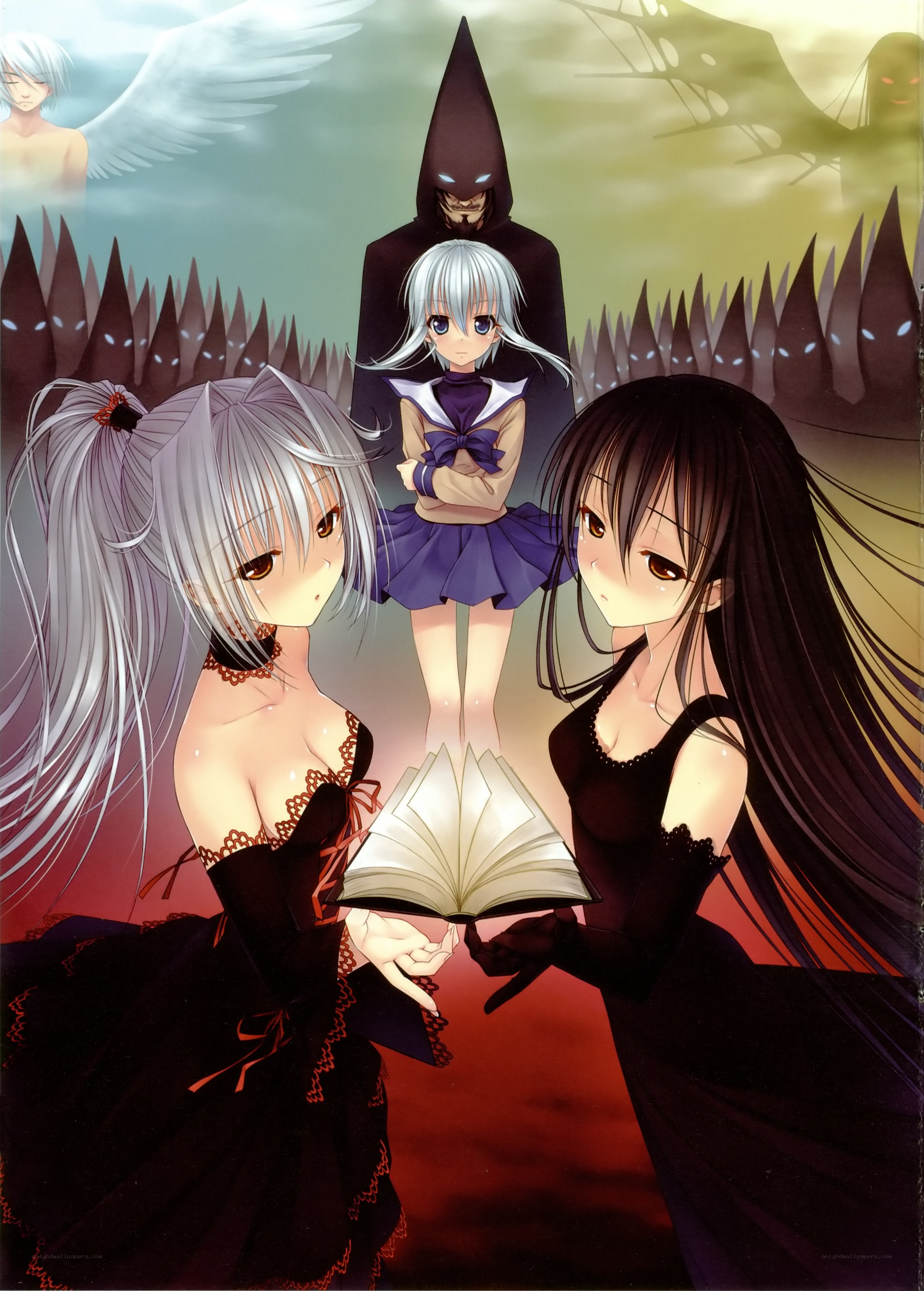 Three girls with a book