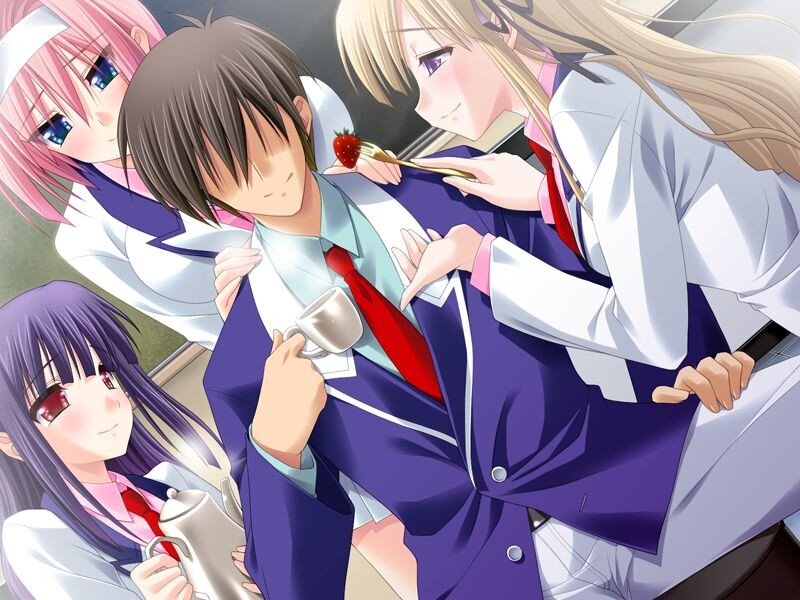 Three Girls with a Boy