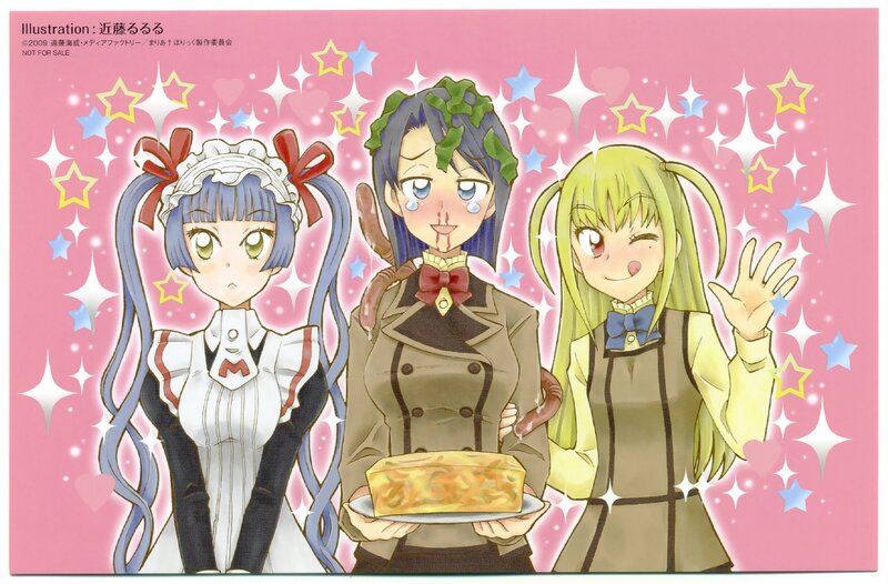 Three girls with a cake
