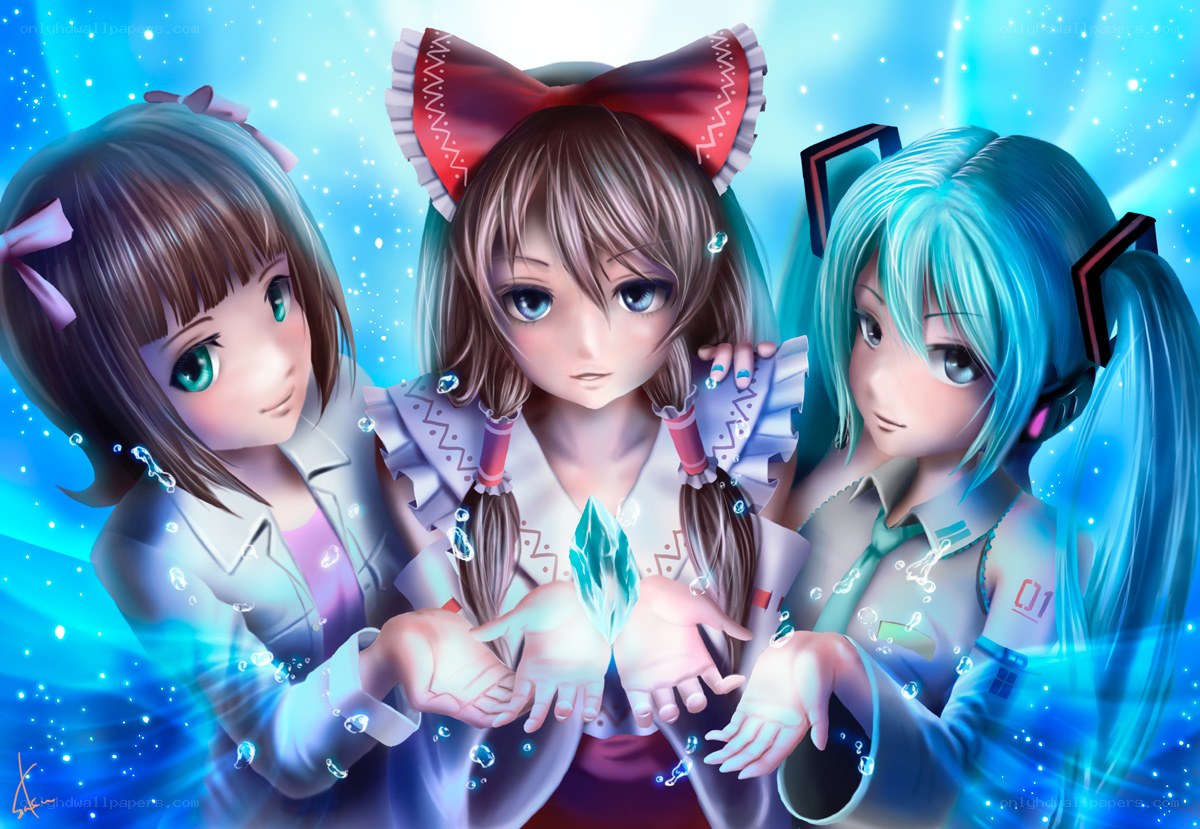 three girls with a crystal