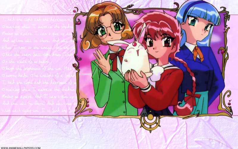 Three Girls with a Rabbit — Pink, Calm