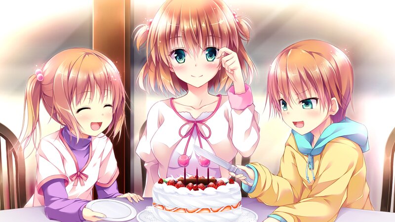 Three Girls with Cake — Pink