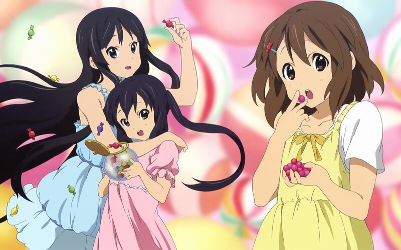 Three girls with candy