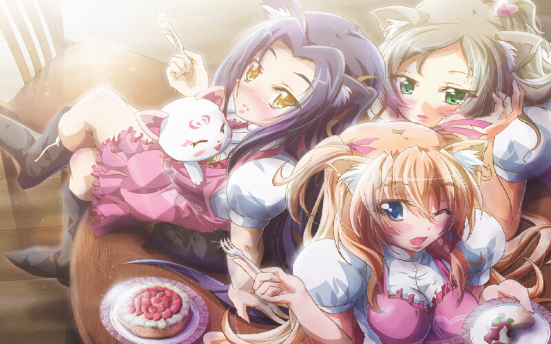 Three Girls with Cat Ears — Pink