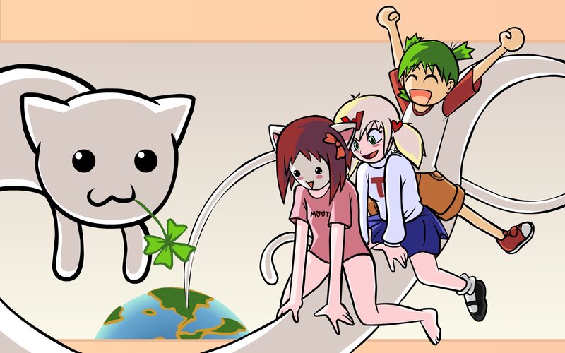 Three Girls with Cat Ears — White