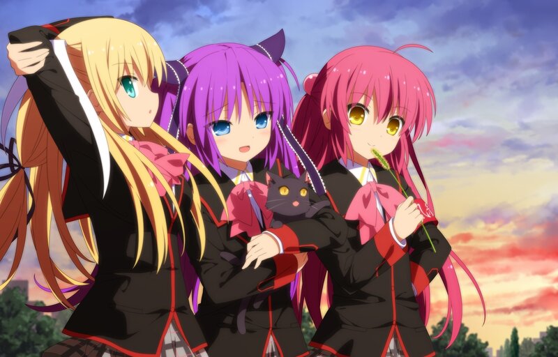 Three Girls with Cat