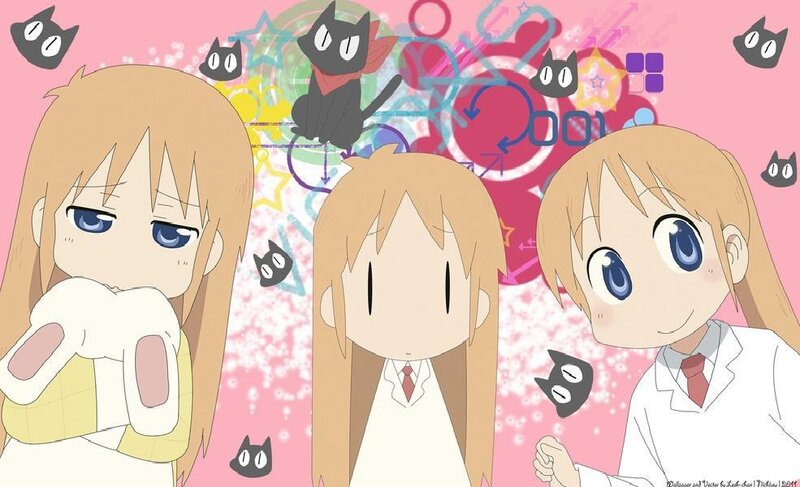 Three Girls with Cats