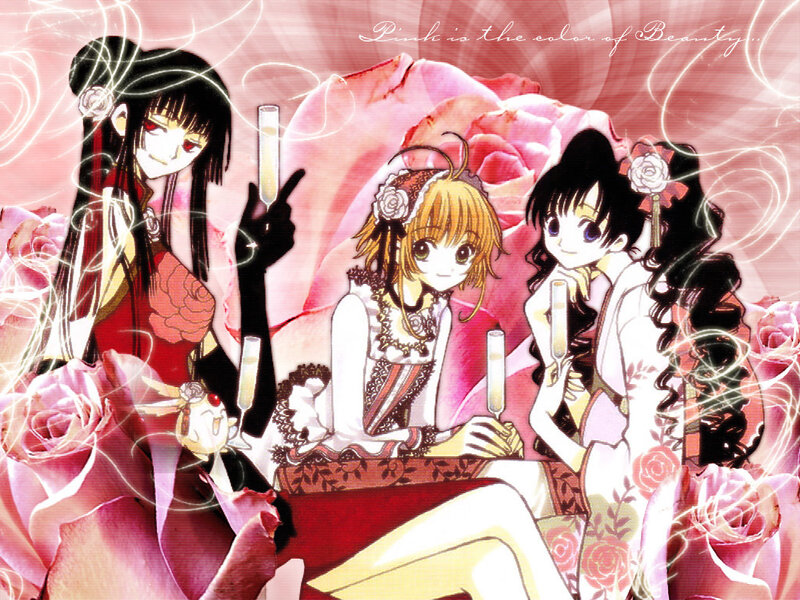 Three girls with champagne flutes