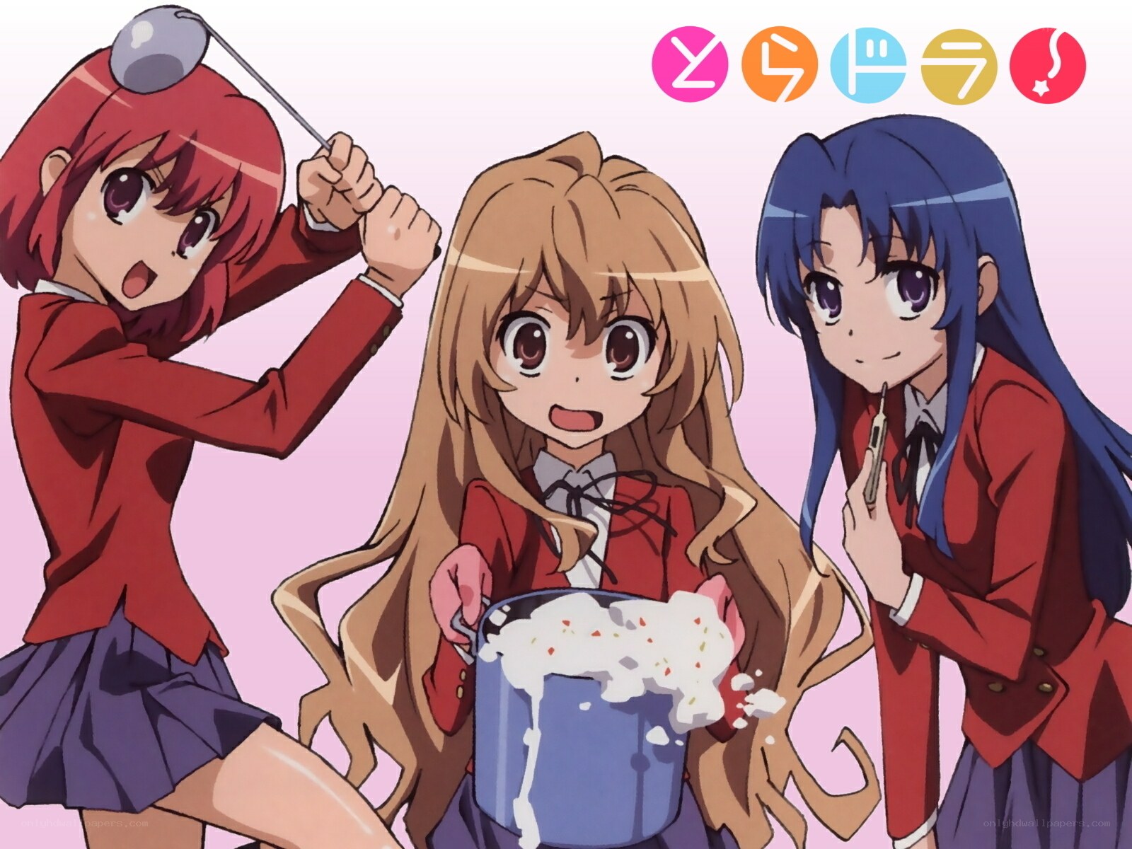 Three girls with cooking pot