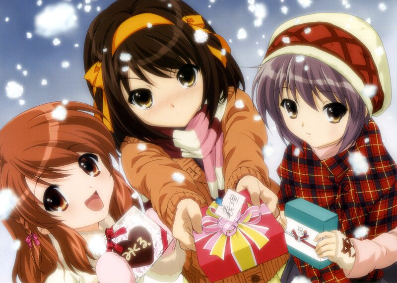Three Girls with Gifts — Brown