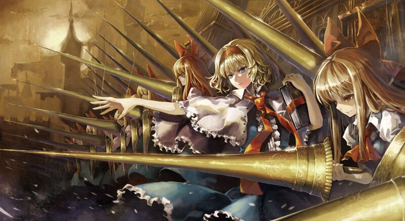 Three Girls with Golden Spears