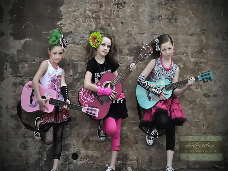 Three Girls with Guitars — Pink