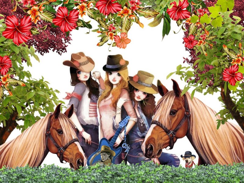 Three Girls with Horses
