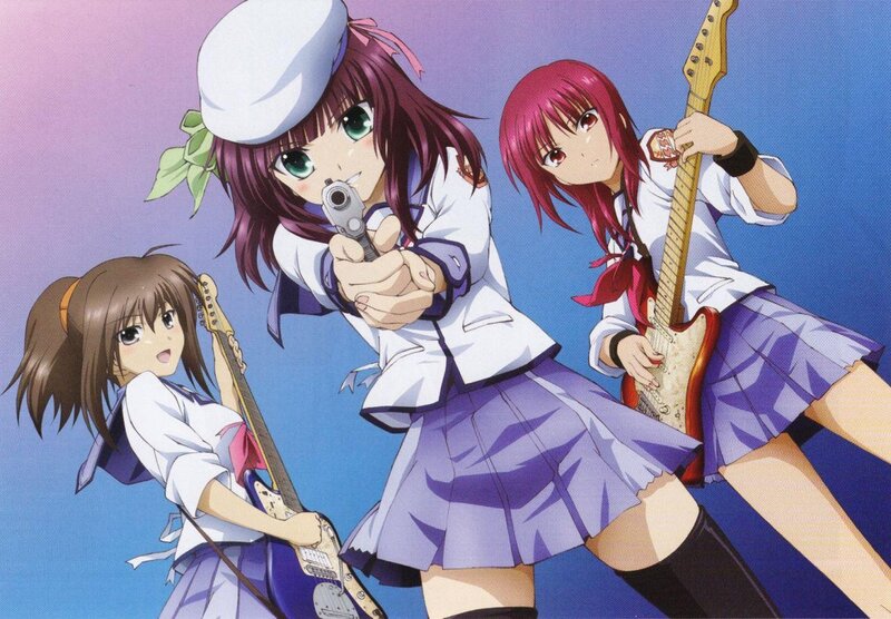 Three Girls with Instruments — Blue, Energetic