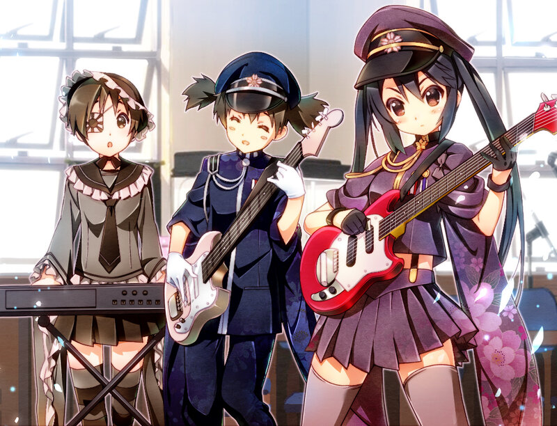 Three Girls with Instruments — Purple, Playful