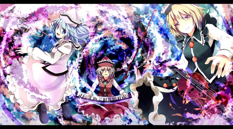 Three Girls with Instruments — Purple