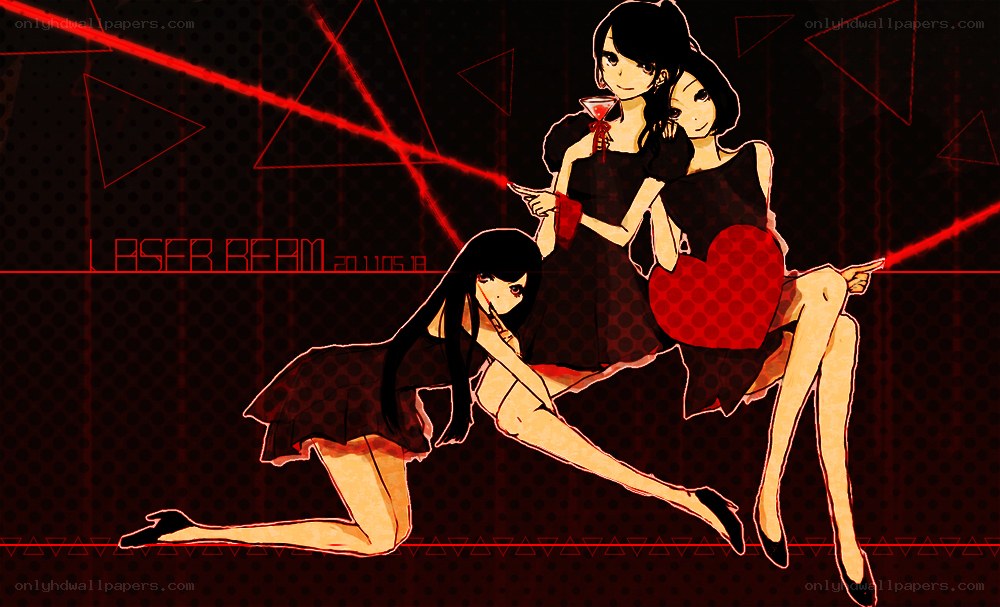 three girls with laser beams