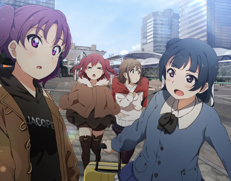 Three Girls with Luggage