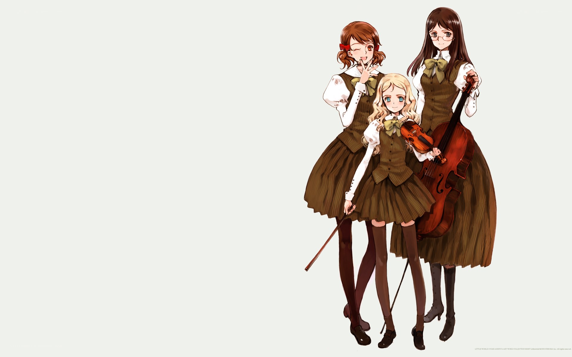 three girls with musical instruments