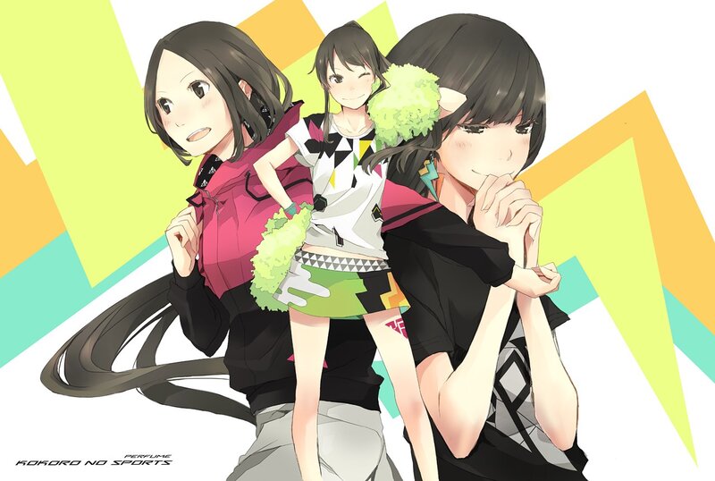 Three girls with pom-poms