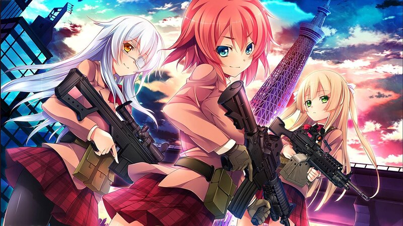 Three Girls with Rifles — Pink
