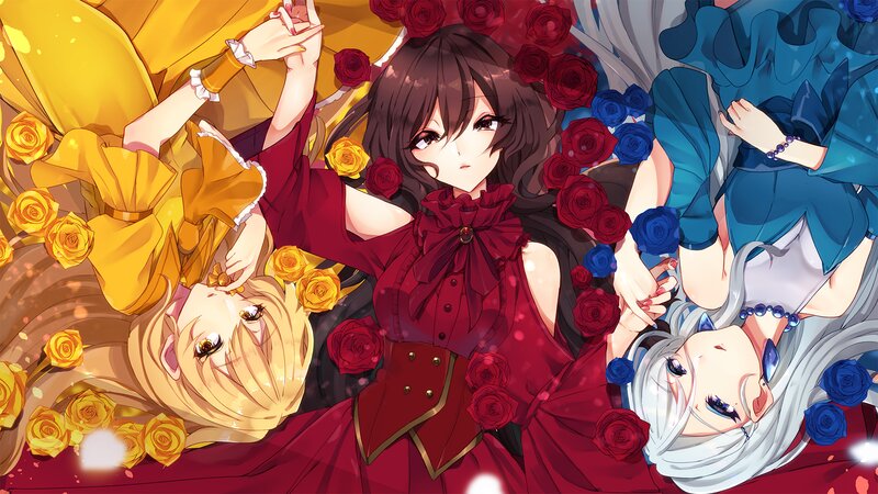 Three Girls with Roses