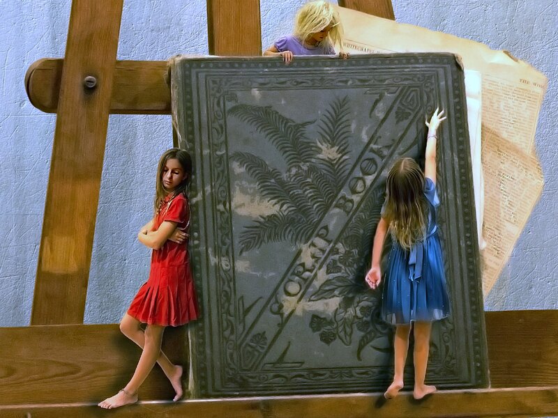 Three Girls with Scrapbook