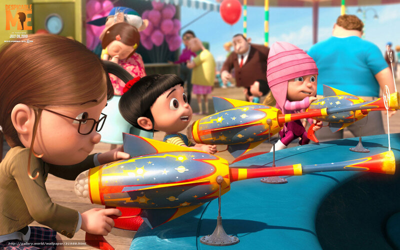 Three Girls with Toy Rockets