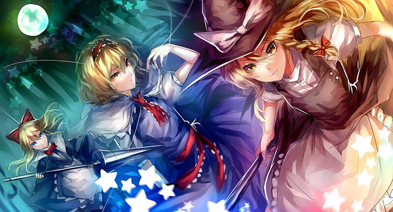 Three Girls with Wands