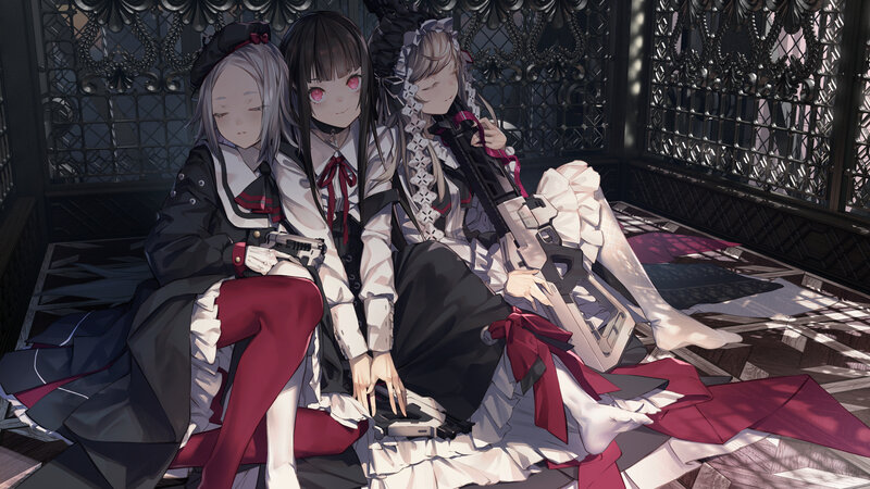 Three Girls with Weapons — White