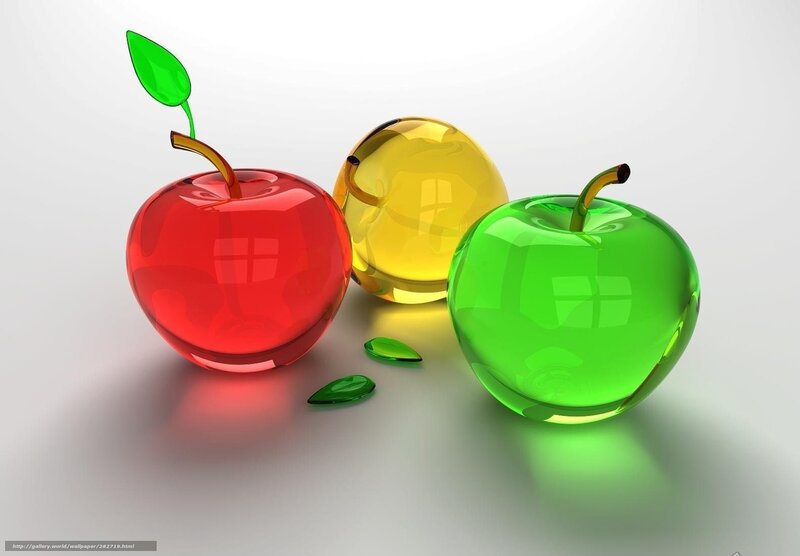 Three Glass Apples — Red, Calm