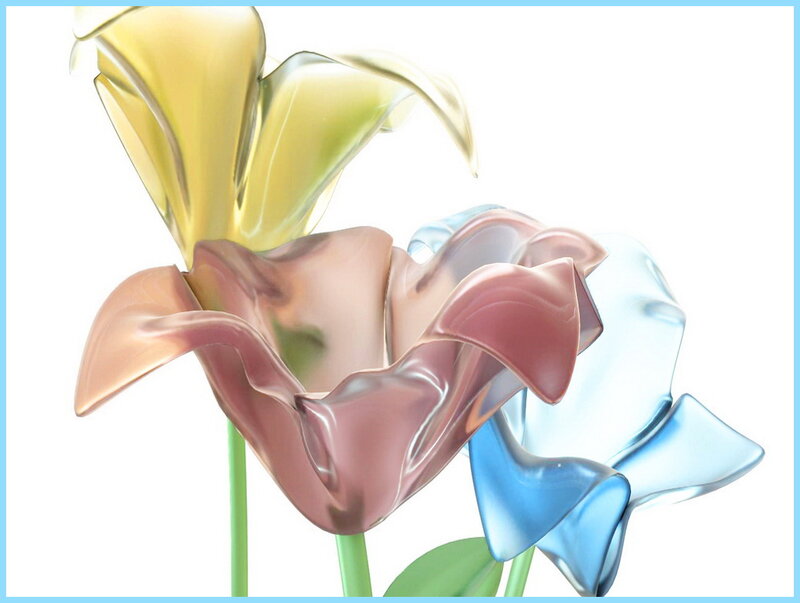 Three Glass Flowers