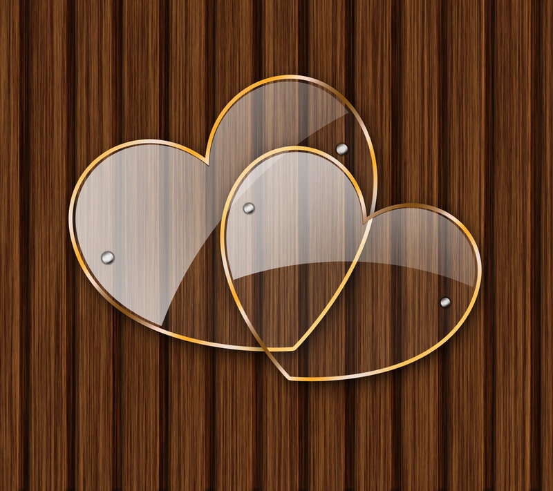 Three Glass Hearts — Brown