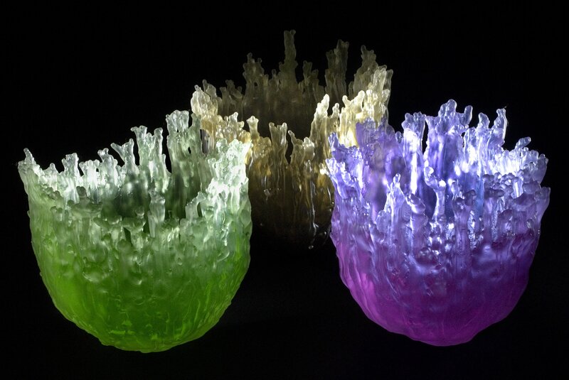 Three Glass Sculptures — Green