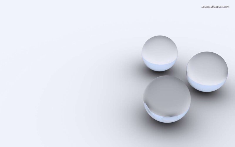 Three Glass Spheres — White