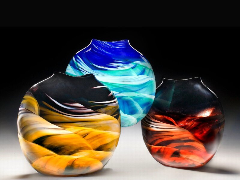 Three Glass Vases