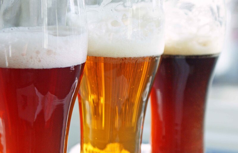 Three glasses of craft beer