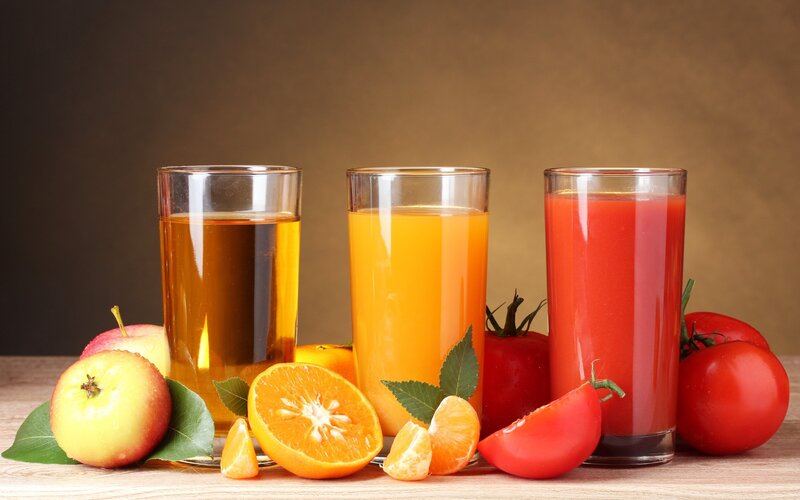 Three Glasses of Juice — Orange