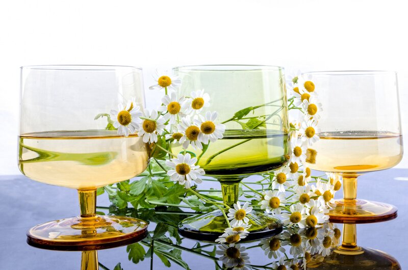 Three Glasses with Chamomile
