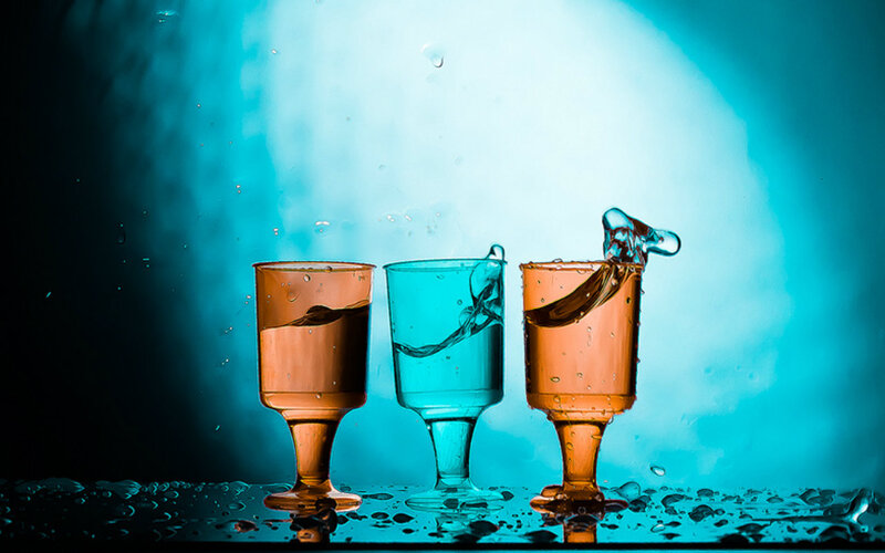 Three Glasses with Water