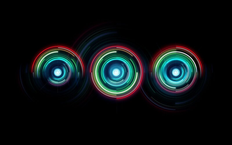 Three Glowing Circles
