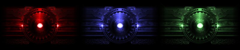 Three Glowing Circular Interfaces