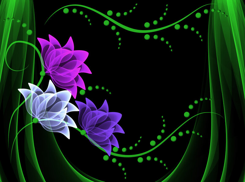Three Glowing Flowers