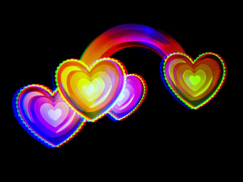 Three Glowing Hearts