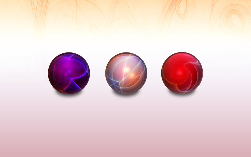 Three glowing orbs on gradient background