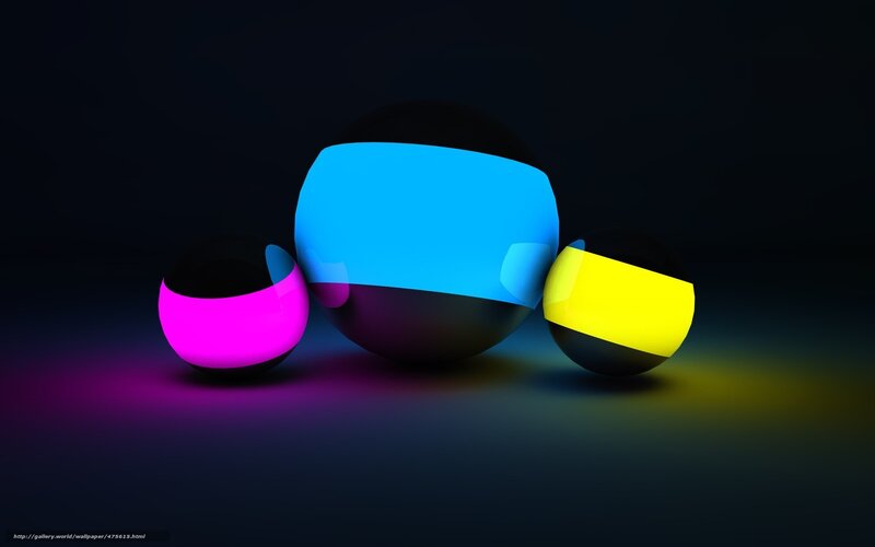 Three Glowing Spheres — Blue, Abstract