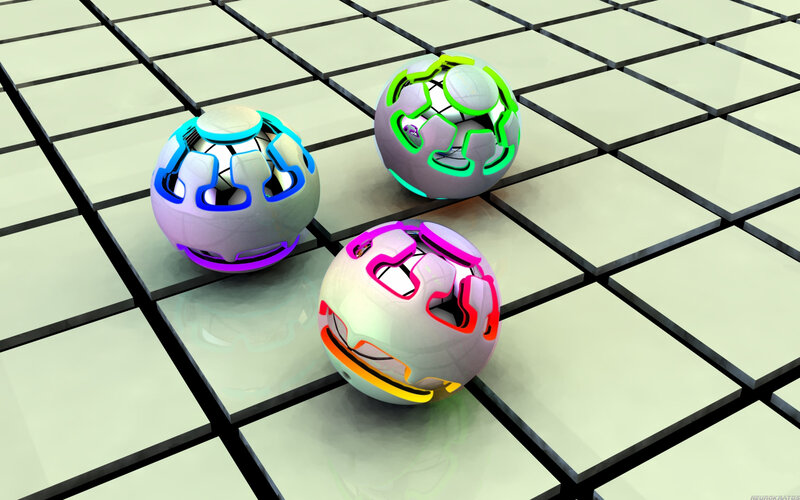 Three Glowing Spheres — White