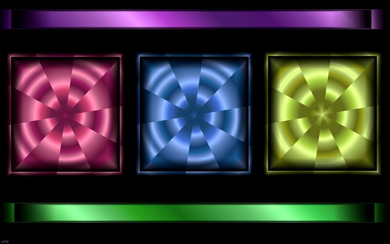 Three Glowing Squares