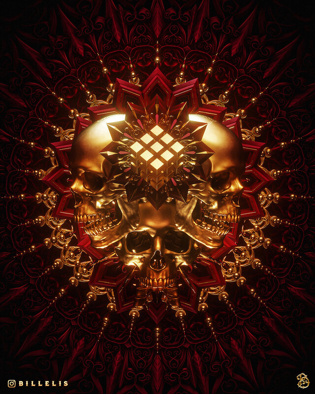 Three Golden Skulls