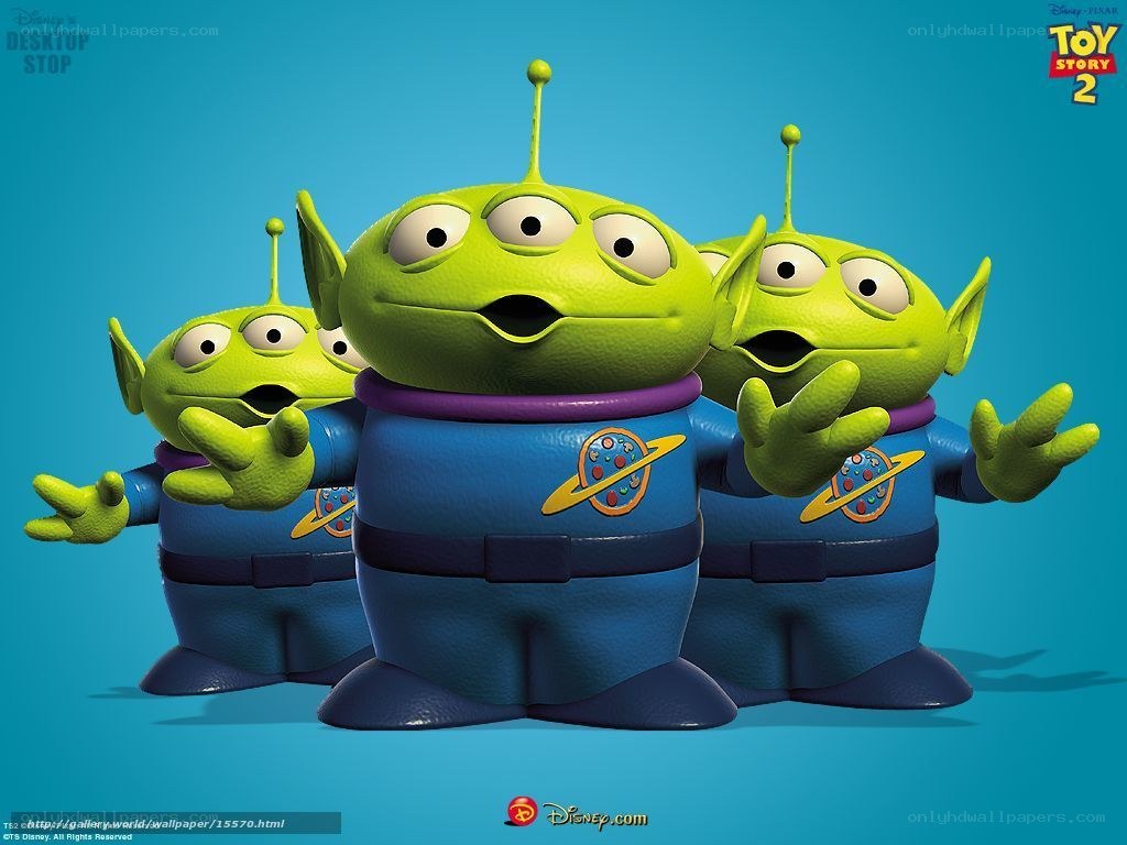 Three green aliens from Toy Story 2